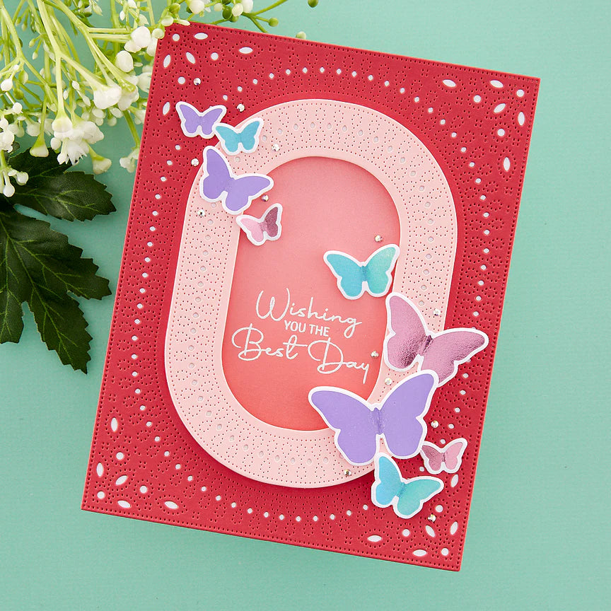 Fluttering By Glimmer Hot Foil Plate & Die Set from the Stylish Ovals Collection - GLP-376