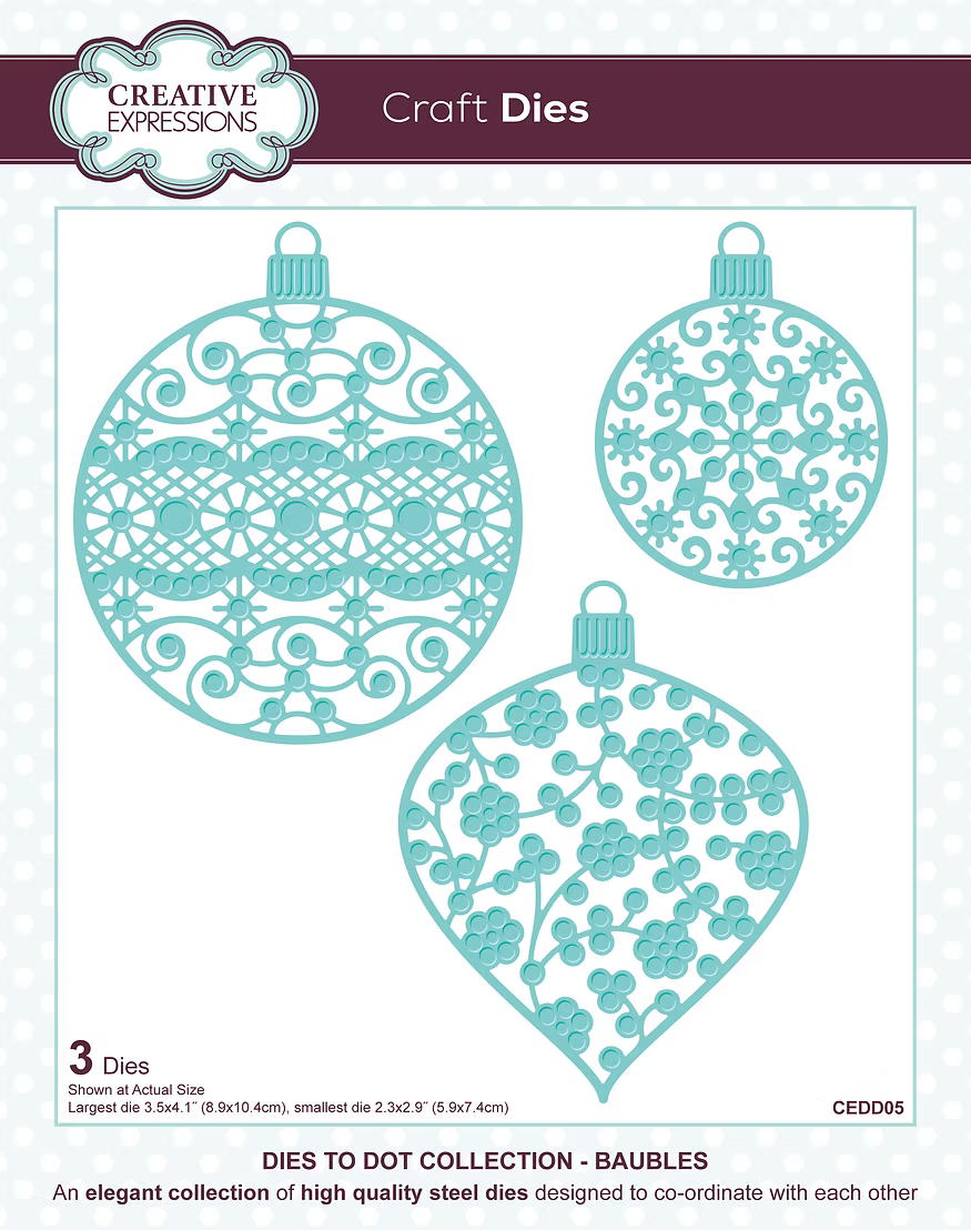 Bauble Craft Die Set - Dies To Dot Collection By Creative Expressions