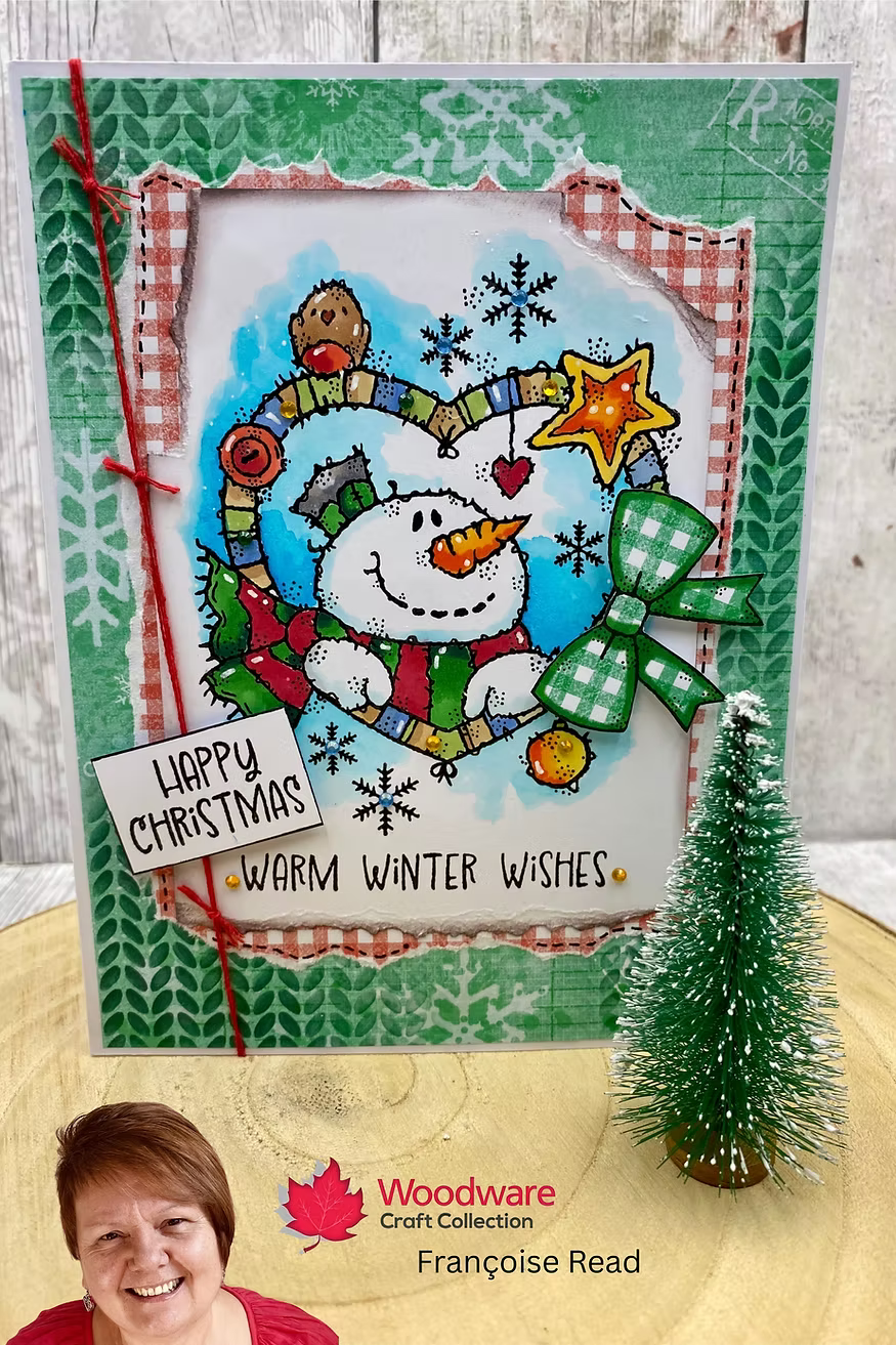 Woodware Snowman Heart A6 Clear Stamp Set by Françoise Read