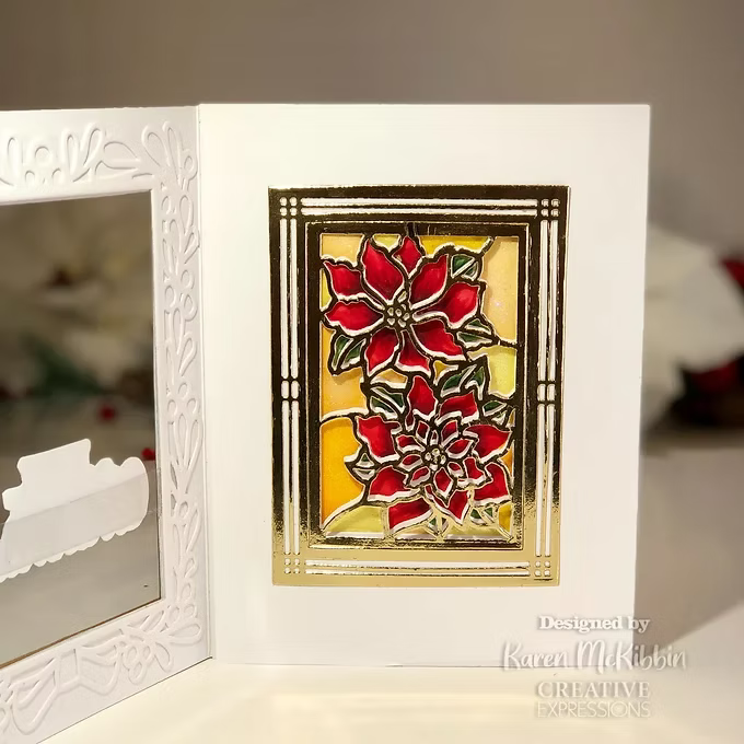 Festive Stained Glass Poinsettia - Craft Die By Sue Wilson