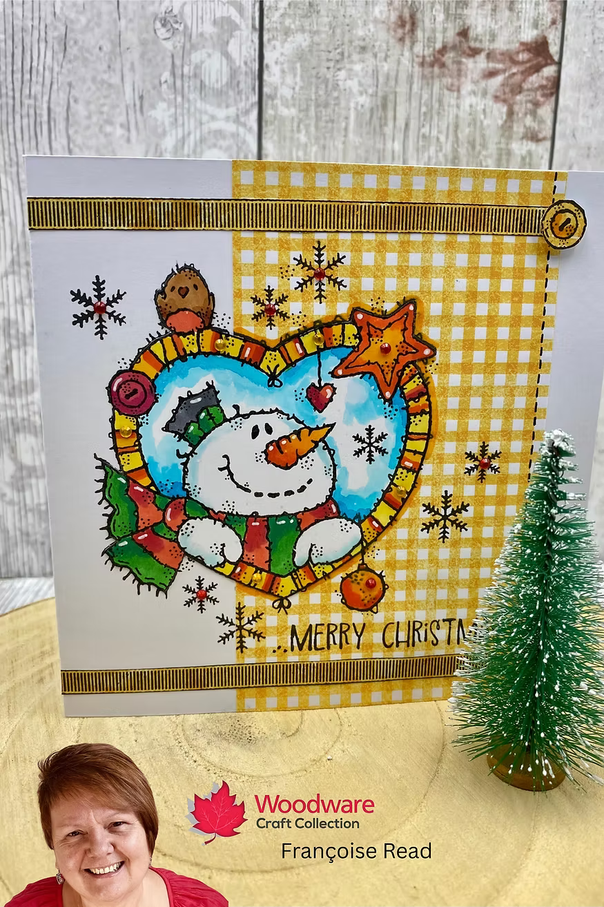 Woodware Snowman Heart A6 Clear Stamp Set by Françoise Read