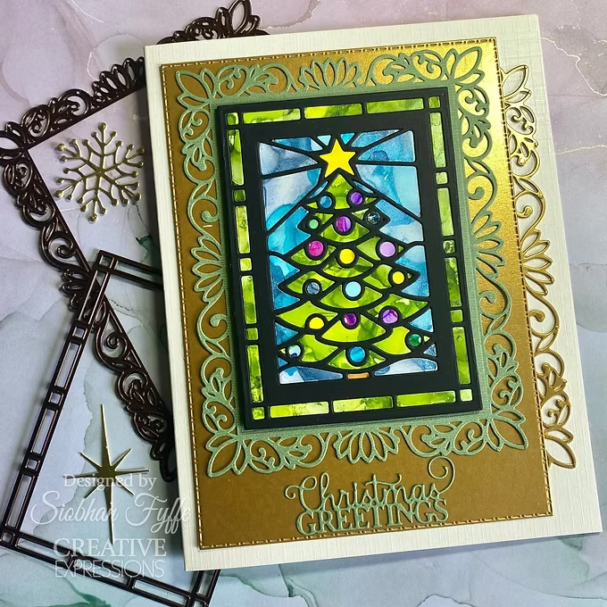 Festive Stained Glass Christmas Tree - Craft Die By Sue Wilson