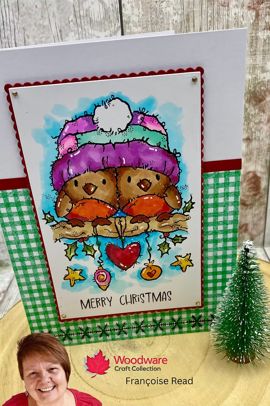 Woodware Woolly Hat Robins A6 Clear Stamp Set by Françoise Read