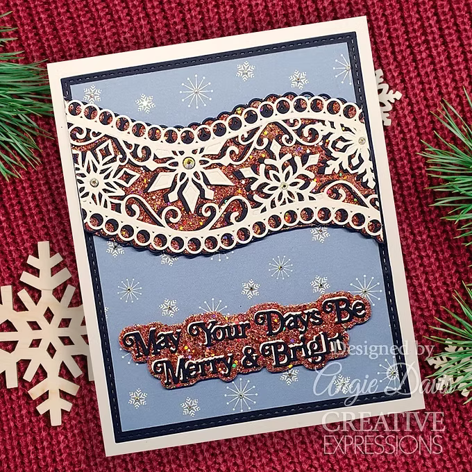 Festive Snowflake Ribbon Wave - Craft Die By Sue Wilson