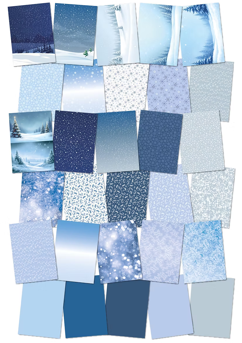 Snowy Scenes Paper Pad - 60 Sheets A4 140gsm by Jamie Rodgers Crafts