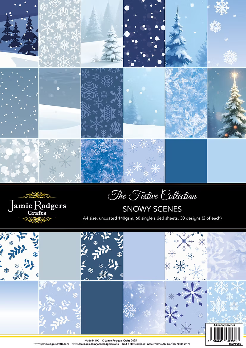 Snowy Scenes Paper Pad - 60 Sheets A4 140gsm by Jamie Rodgers Crafts