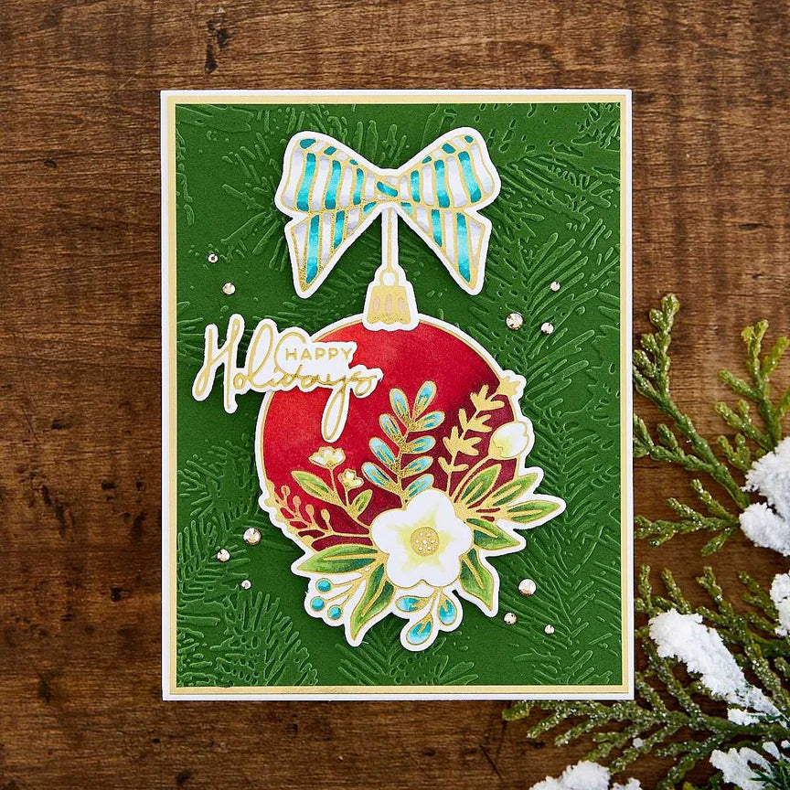 Blooming Ornament Glimmer Hot Foil Plate & Die Set from the Glimmer Greetings Collection - GLP-349