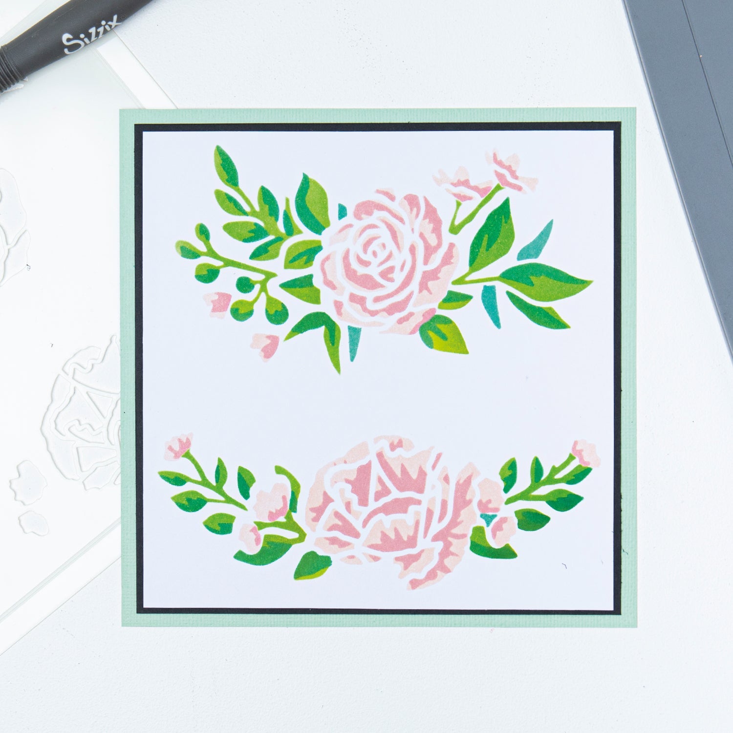 Sizzix Layered Stencils 4PK - Floral Borders - SKU: 665875