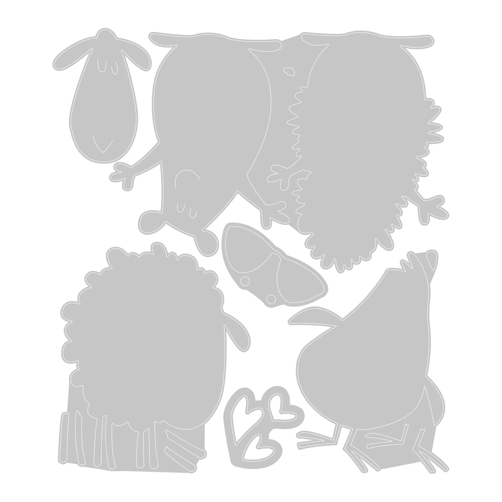 Sizzix Thinlits Die Set 6PK w/3PK Stamps - Crazy Creatures #1 by Pete Hughes - SKU: 666103