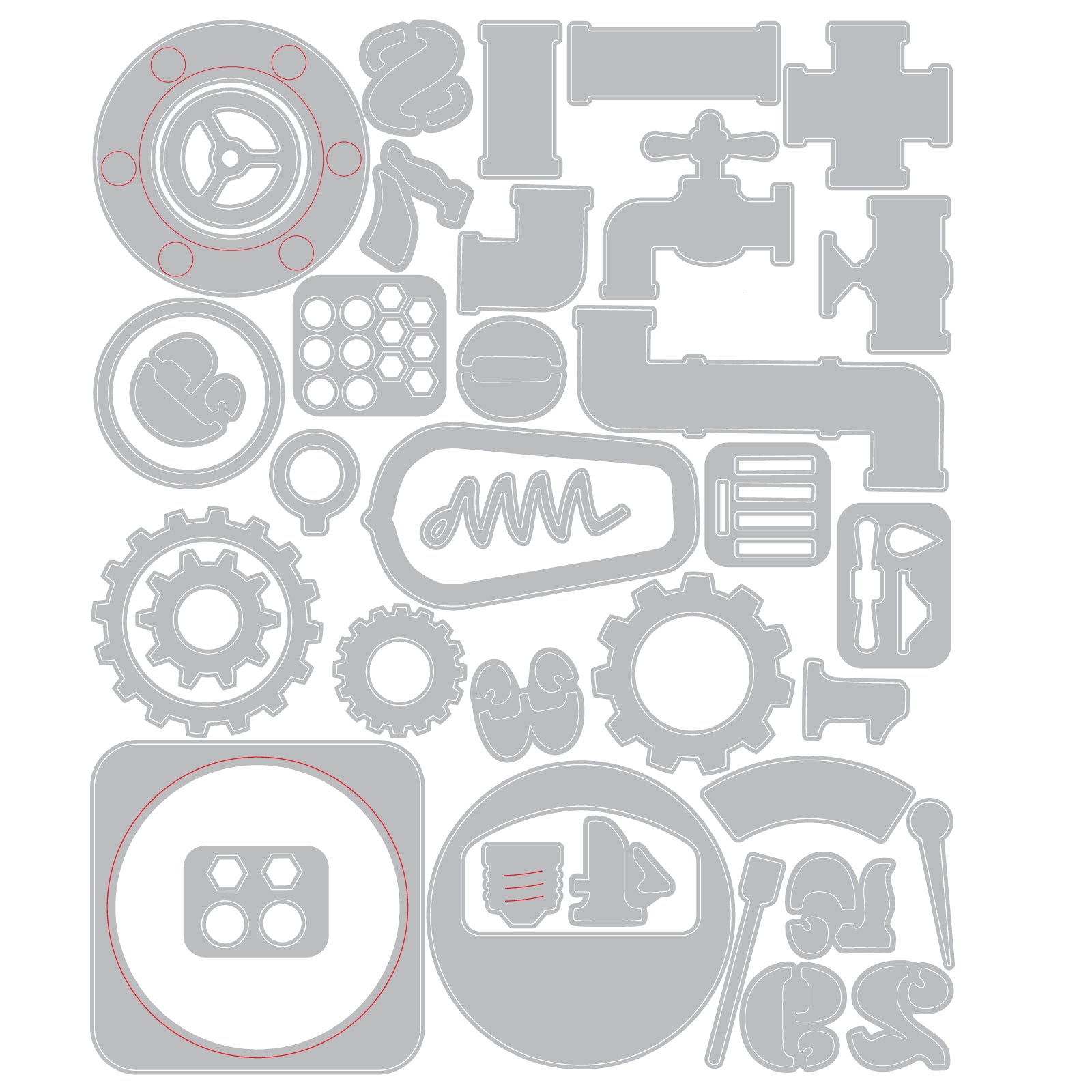 Sizzix® Thinlits™ 37PK Die Set – Vault Industrial by Tim Holtz® - 666874