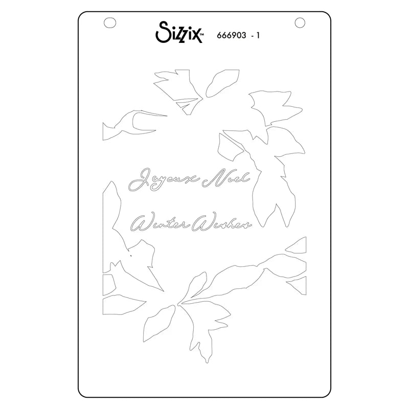 Sizzix A6 Stencil 4PK - A Wreath in Time by Stacey Park