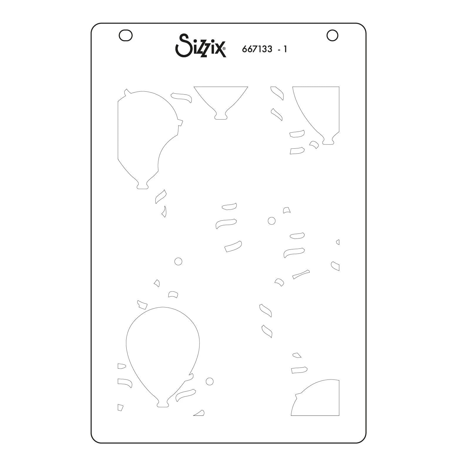 Sizzix - Birthday Balloons by Stacey Park A6 Stencil 4PK - 667133