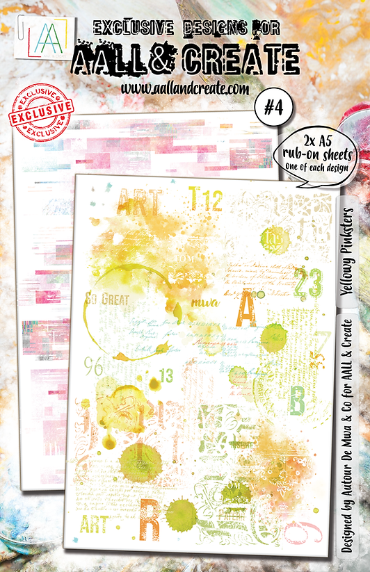 AALL & Create -Yellowy Pinksters A5 Rub-Ons - RO-4