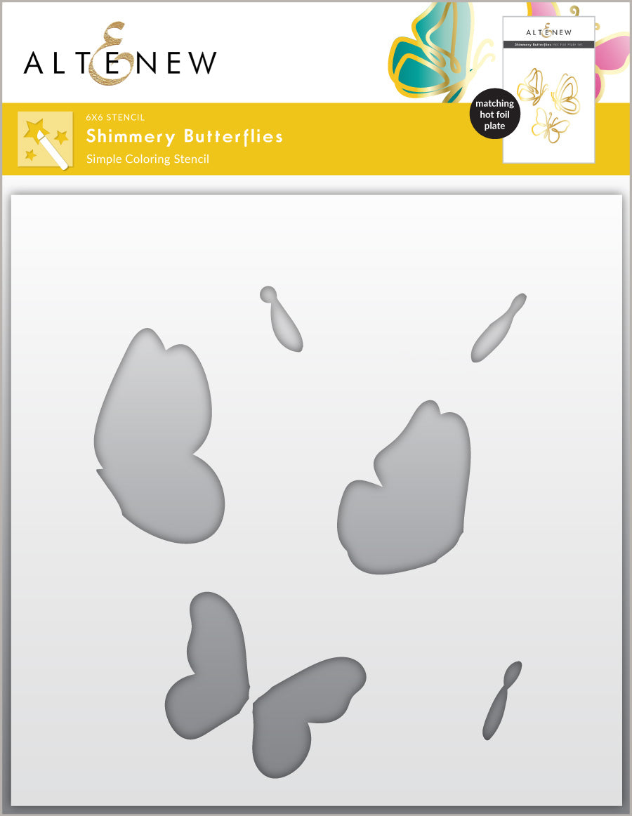 Shimmery Butterflies - Hot Foil Plate, Stencil & Die Bundle