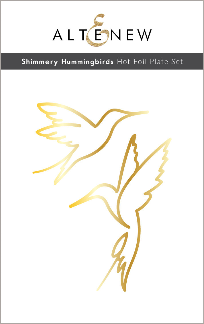 Shimmery Hummingbirds - Hot Foil Plate, Stencil & Die Bundle