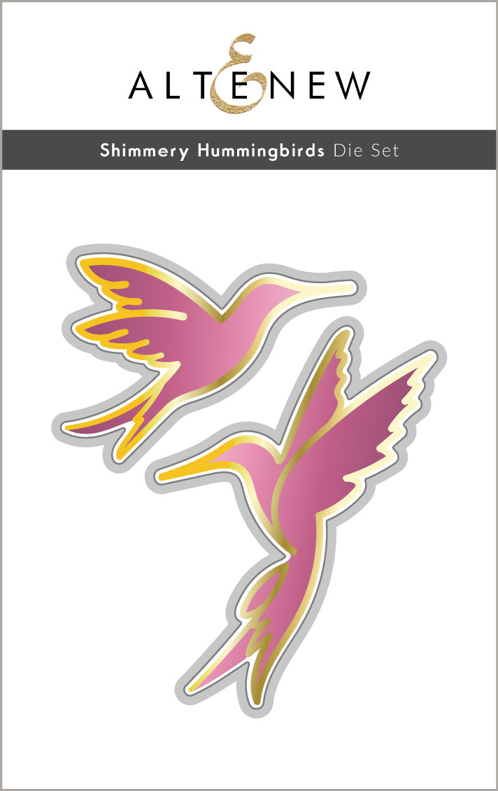 Shimmery Hummingbirds - Hot Foil Plate, Stencil & Die Bundle