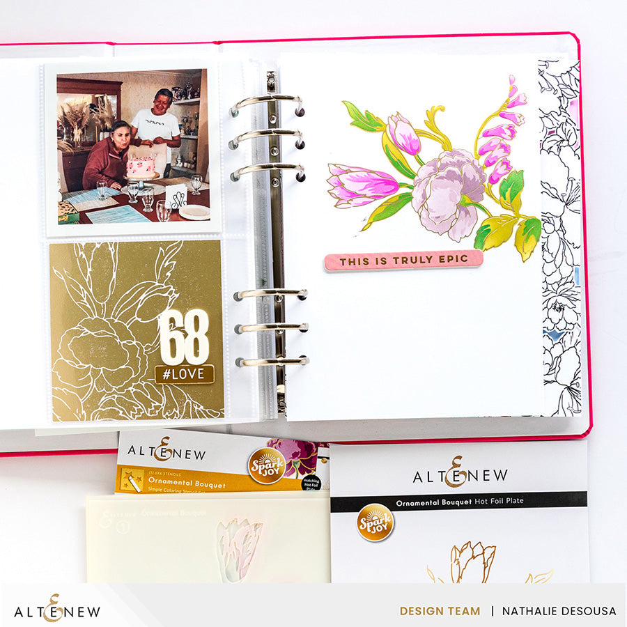 Spark Joy Ornamental Bouquet Hot Foil Plate & Stencil Bundle