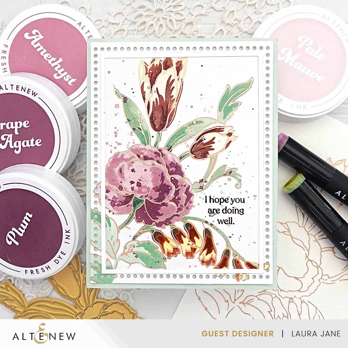 Spark Joy Ornamental Bouquet Hot Foil Plate & Stencil Bundle