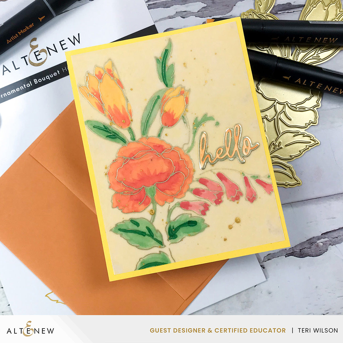 Spark Joy Ornamental Bouquet Hot Foil Plate & Stencil Bundle