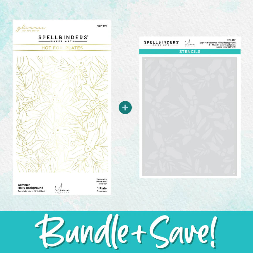 Glimmer Holly Background Bundle from the De-Light-Ful Christmas Collection by Yana Smakula - BD-0772