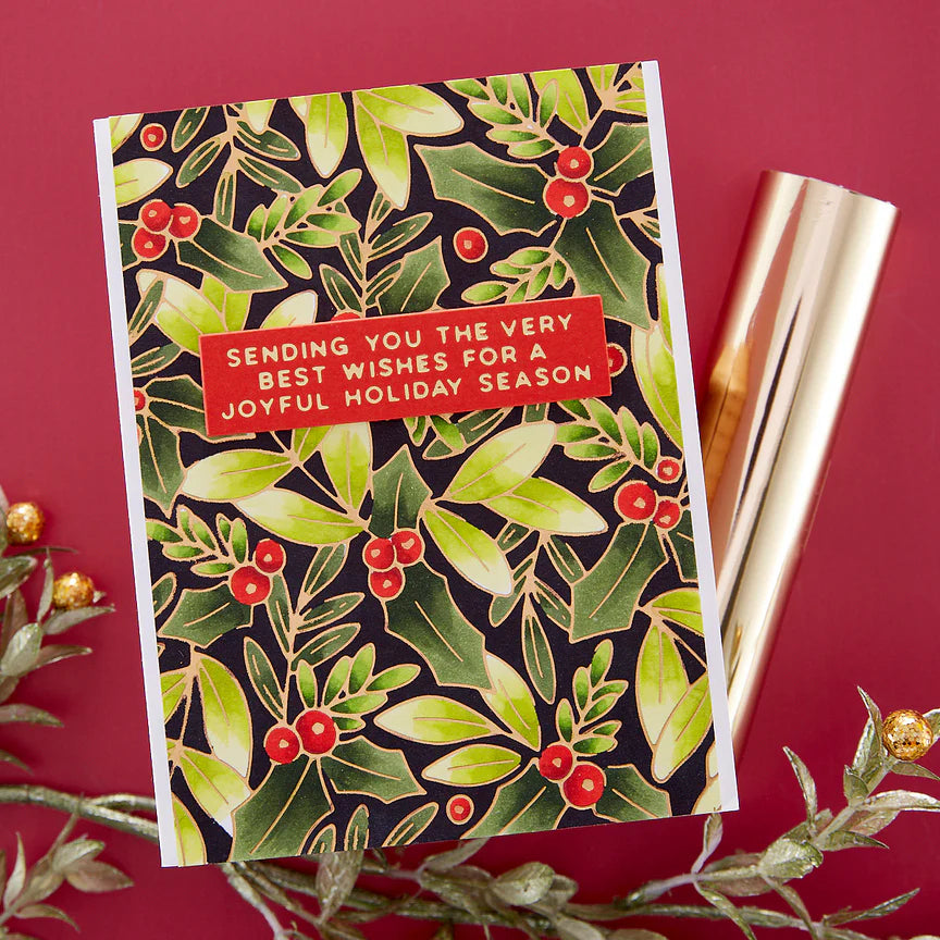 Glimmer Holly Background Bundle from the De-Light-Ful Christmas Collection by Yana Smakula - BD-0772