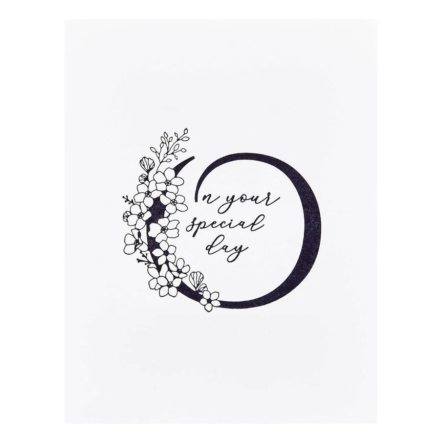 Floral O and Sentiment Press Plate from the Every Occasion Floral Alphabet Collection