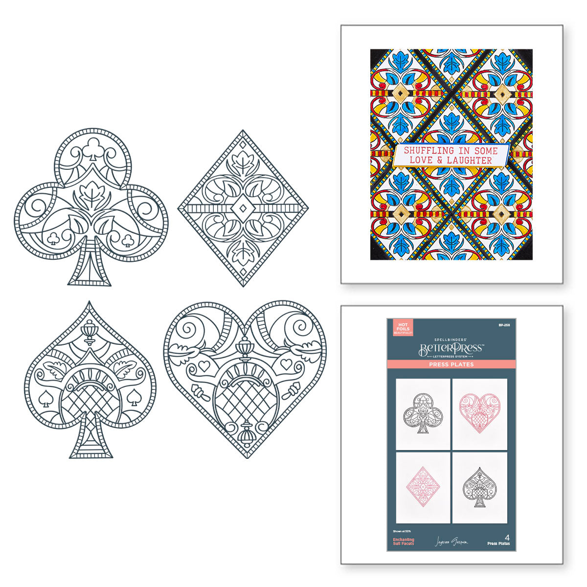 Enchanting Suit Facets Press Plates from the Jack of All Trades Collection by Jaycee Gaspar - BP258