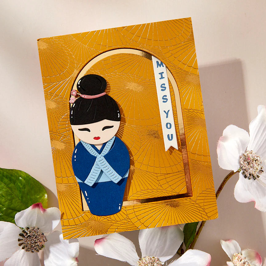 Kokeshi Dolls Etched Dies from the Spring in Kyoto Collection by Alex Syberia Designs