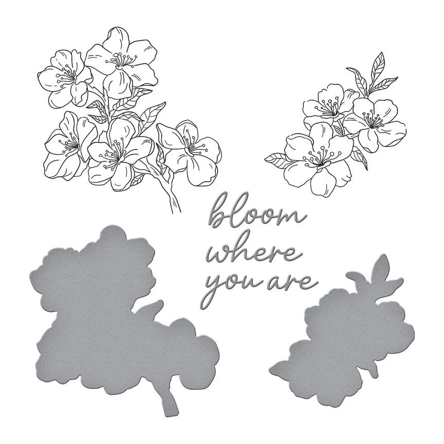 Cherry Blossoms BetterPress Plate & Die Set from the Spring in Kyoto Collection by Alex Syberia Designs