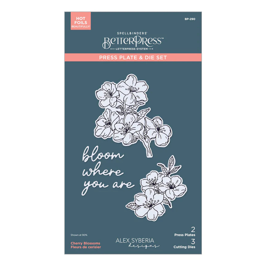 Cherry Blossoms BetterPress Plate & Die Set from the Spring in Kyoto Collection by Alex Syberia Designs