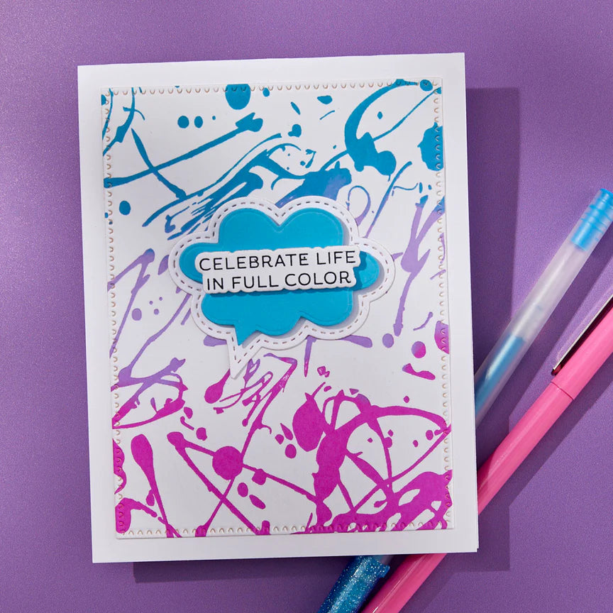 Memo Splatter BetterPress Plate from the Take Note Collection