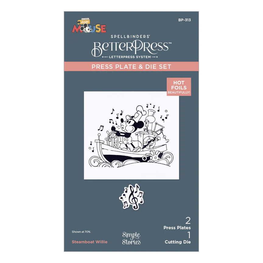 Steamboat Willie Press Plate & Die Set from the Say Cheese Classic Mouse Collection