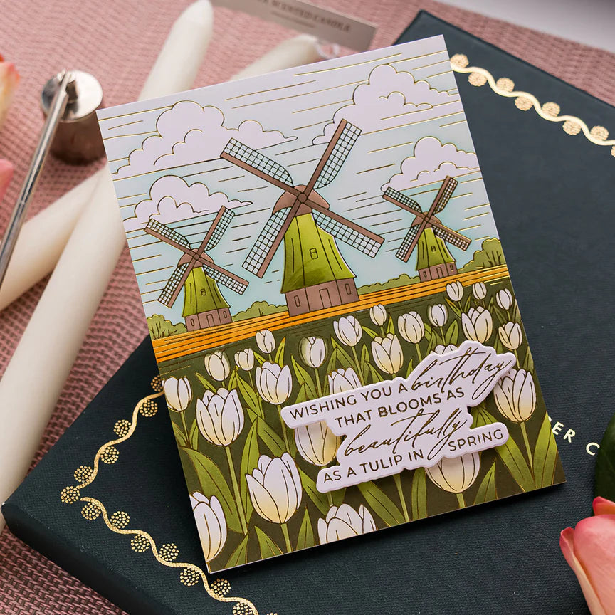 Windmills and Tulips Press + Foil Plate and Stencil Bundle by Yana Smakula