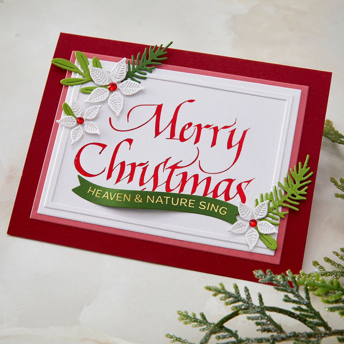Spellbinders - Upright Italic Merry Christmas Press + Foil Plate by Paul Antonio - BP-370