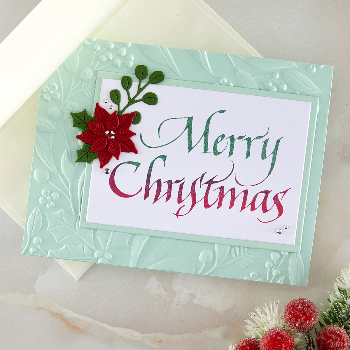 Spellbinders - Upright Italic Merry Christmas Press + Foil Plate by Paul Antonio - BP-370