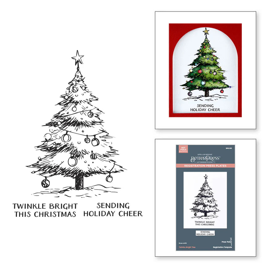 Twinkle Bright Tree Registration BetterPress Plates - Wonderland Collection