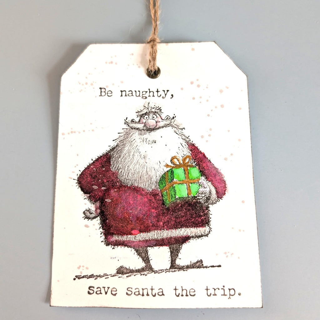 IndigoBlu - Cheery Santa A6 Red Rubber Stamp - IND1577