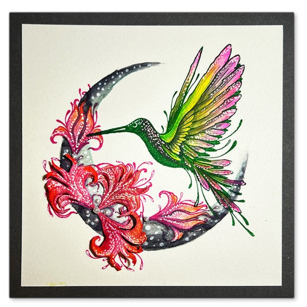 Shimmery Hummingbirds - Hot Foil Plate, Stencil & Die Bundle