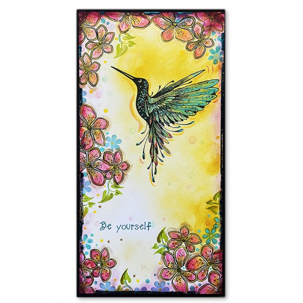 Shimmery Hummingbirds - Hot Foil Plate, Stencil & Die Bundle