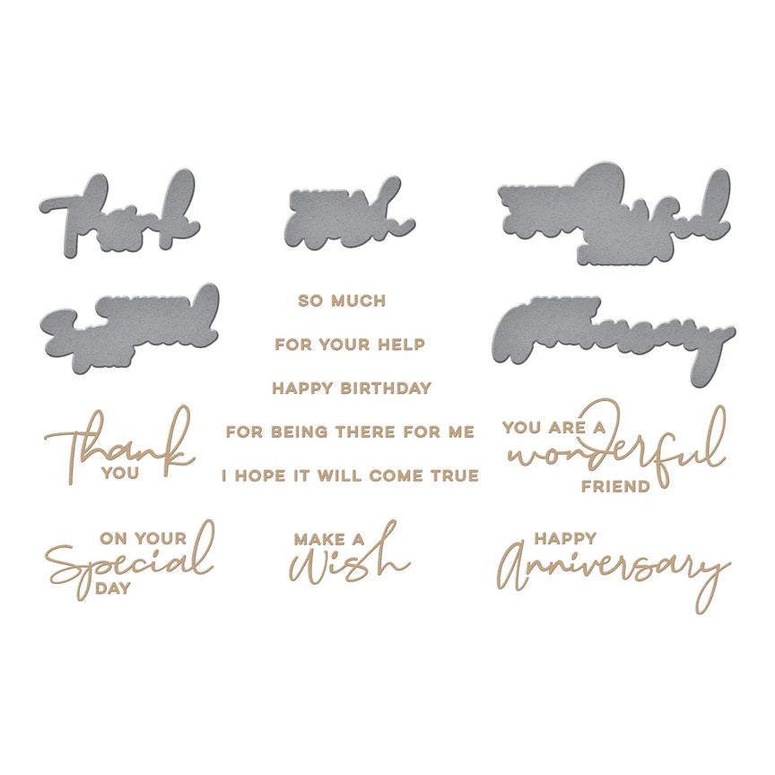 Yana's Special Sentiments Glimmer Hot Foil Plate & Die Set from Yana's Blooming Birthday Collection - GLP-247