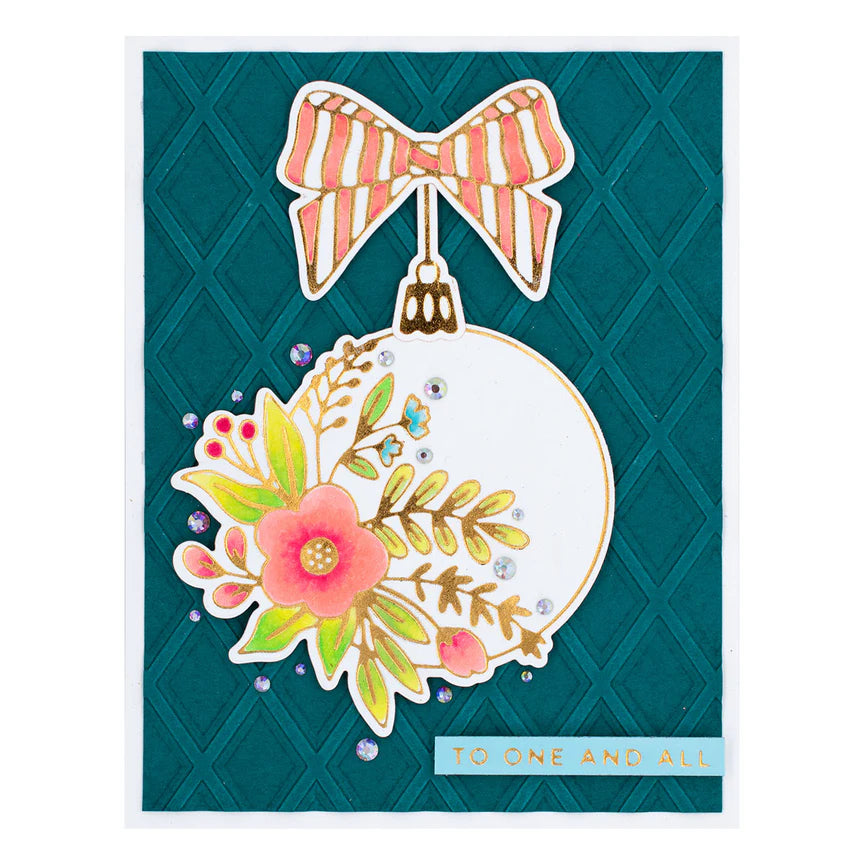 Blooming Ornament Glimmer Hot Foil Plate & Die Set from the Glimmer Greetings Collection - GLP-349