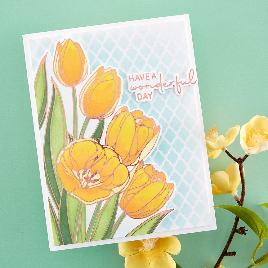 Wonderful Tulips Glimmer Hot Foil Plate & Die Set from the Four Petal Collection - GLP-377