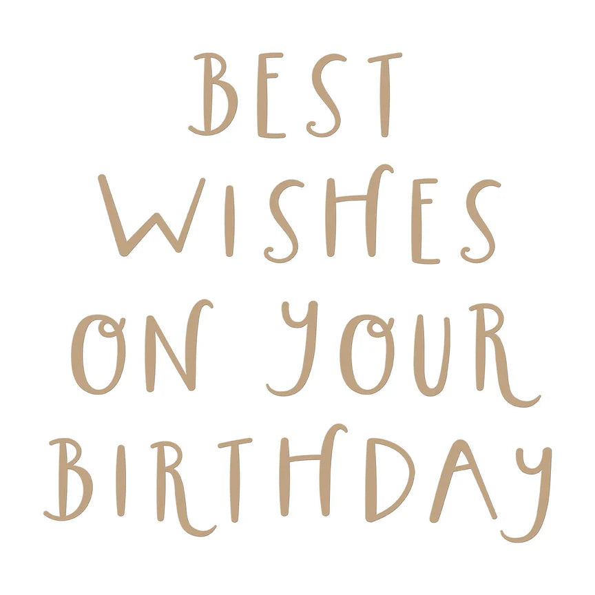 Best Wishes on Your Birthday Glimmer Hot Foil Plate from the Glimmer Cardfront Sentiments Collection - GLP-404