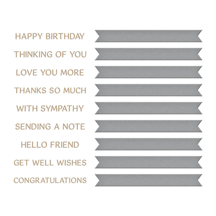 Hexi-Gem Sentiments Glimmer Hot Foil Plate & Die Set from the Hexi-Gems Collection - GLP-406