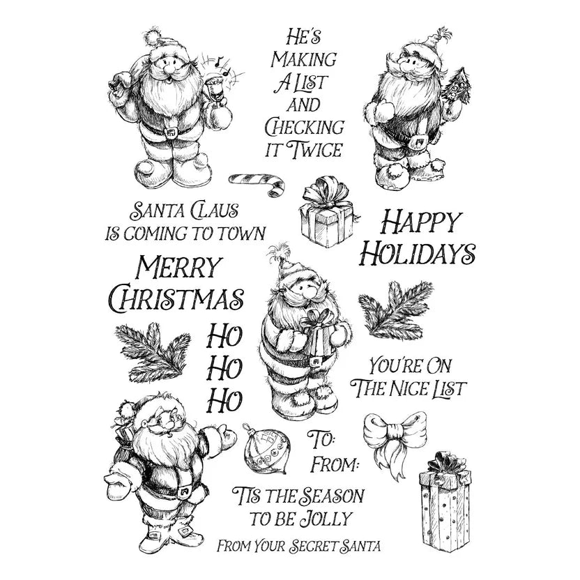 Spellbinders - Sketched Santas Etched Dies - S6-241