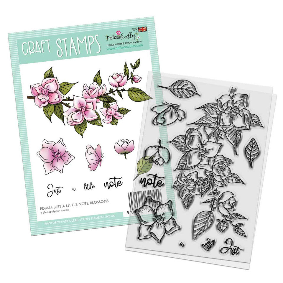 Just a Little Note Blossom Flower Stamp set 4 x 6" - SKU: PD8664