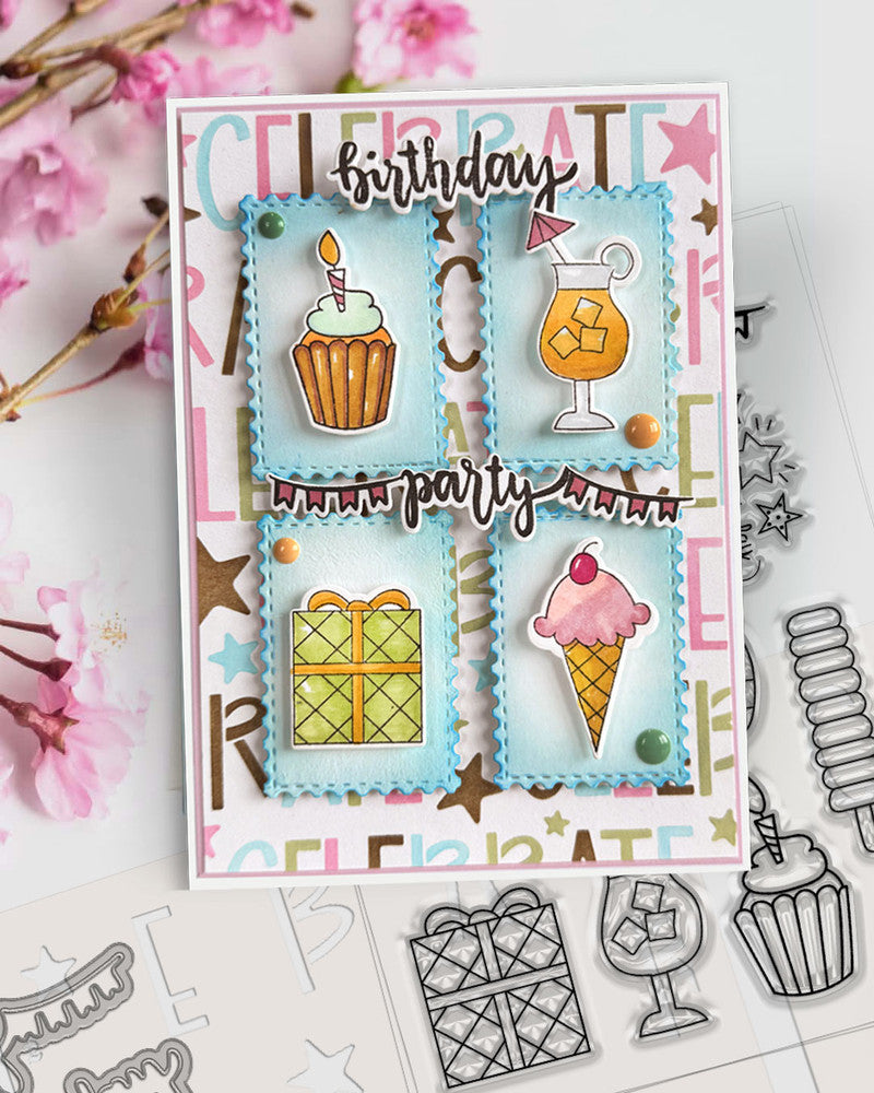 Celebrate 4 x Layering Stencils A5/6 x 8"