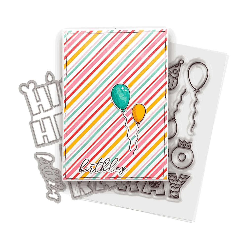 Hip Hip Hooray - birthday celebration outline cutting dies