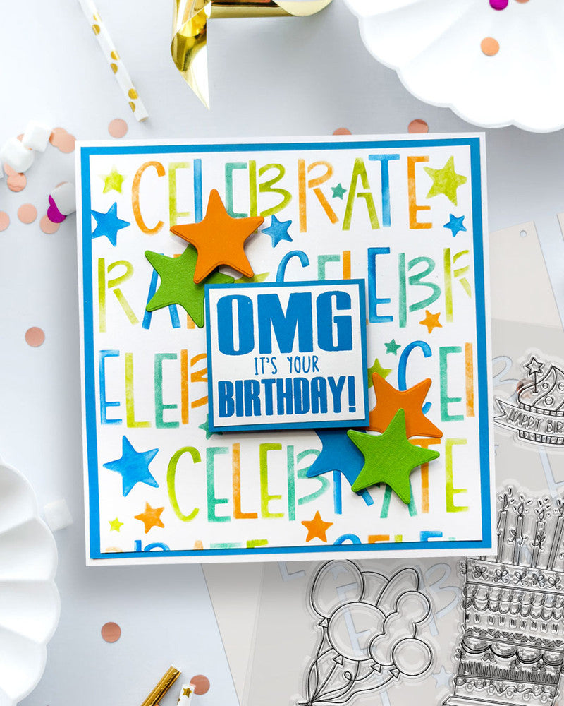 Celebrate 4 x Layering Stencils A5/6 x 8"