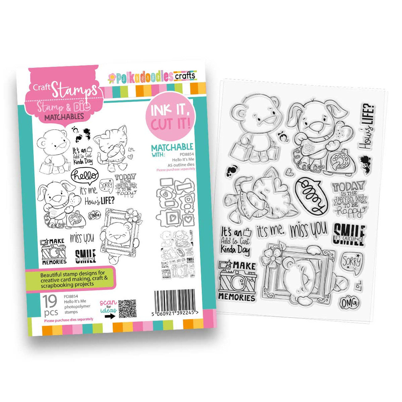 Hello It's Me Large A5/6 x 8" stamp set - PD8854